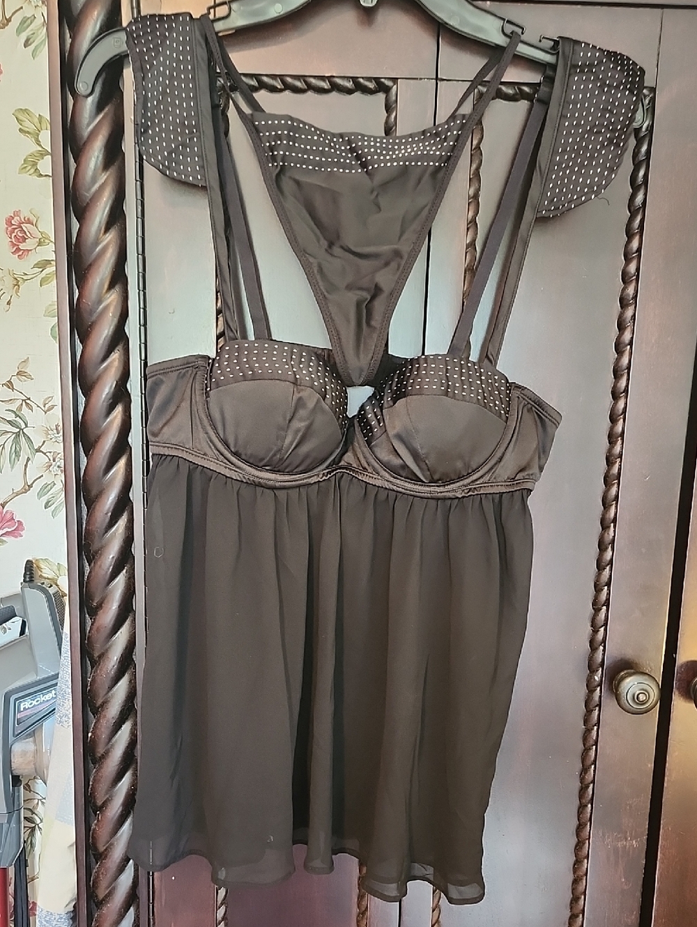 Victoria's Secret "Sexy Little Things" Black Babydoll Chemise & Panty Set